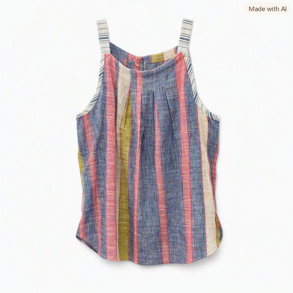 Anthropologie Women’s Multicolor Textured Pattern Tank Top Boho Chic Size M